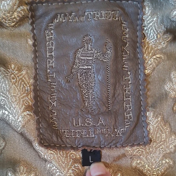 My Tribe Ladies Green Waterproof Vest with Brown Leather Detail Size Large EUC - Picture 9 of 14